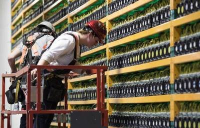 Modern cryptocurrency mining farm in France