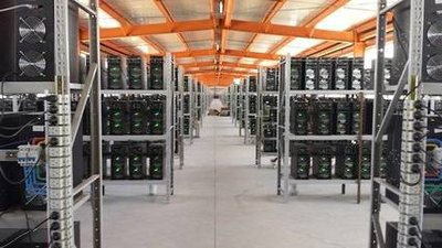 A thriving mining farm showcasing various mining rigs